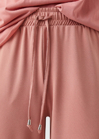 Штани KOTON прямі однотонні рожеві спортивні модал, трикотаж