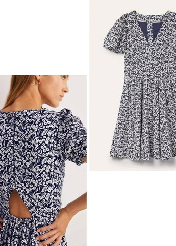 Комбинированное кэжуал платье а-силуэт Boden с цветочным принтом