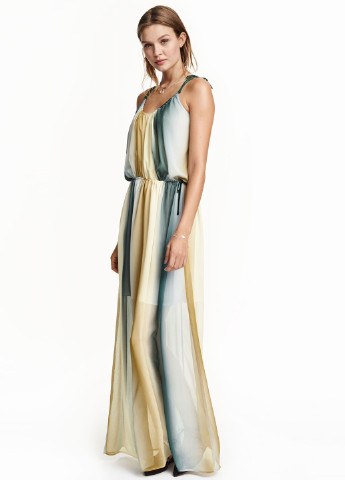 Комбинированное кэжуал платье клеш H&M градиентное ("омбре")