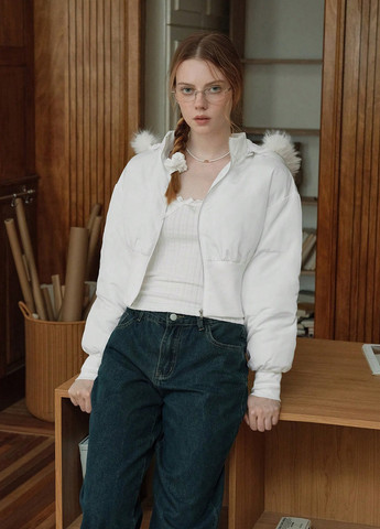 Біла демісезонна куртка SHEIN