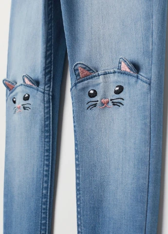 Голубые летние джеггинсы H&M