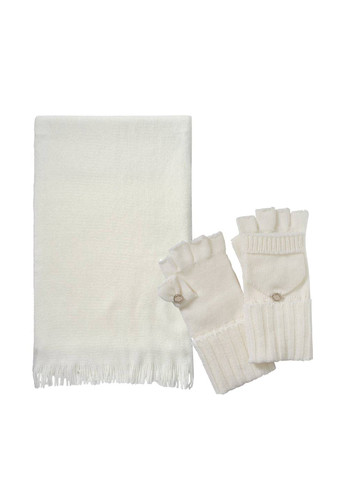 Білий демісезонний комплект (шарф, рукавички) Calvin Klein
