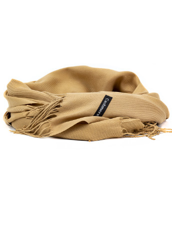 Жіночий кашеміровий шарф Cashmere S90003 однотонний бежевий кежуал