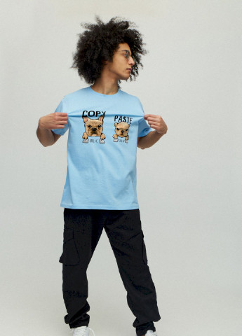 Блакитна футболка чоловіча YAPPI
