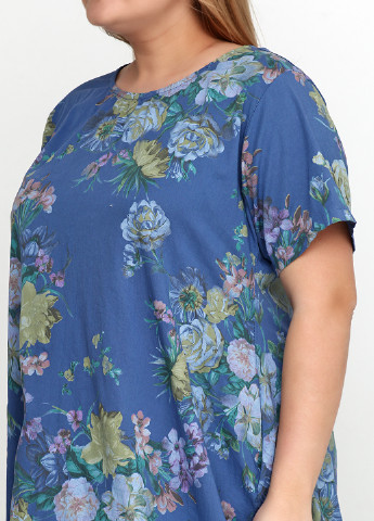 Синее кэжуал платье New Collection с цветочным принтом