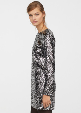 Черное коктейльное платье H&M зебра