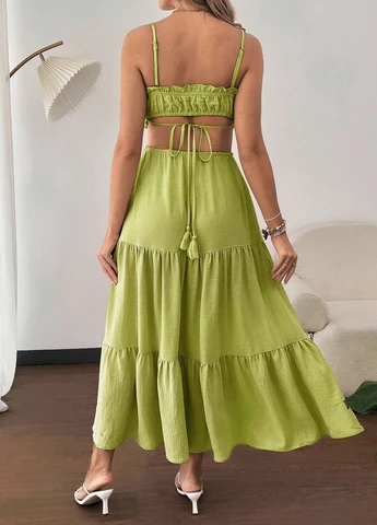 Зелена кежуал плаття для вагітних SHEIN однотонна