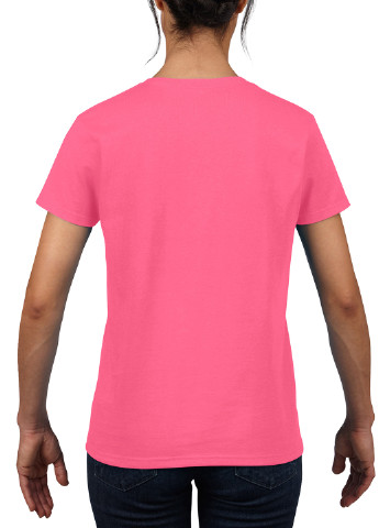 Розовая летняя футболк Gildan