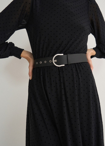 Черное кэжуал платье клеш Reserved в горошек