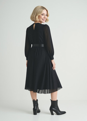 Черное кэжуал платье клеш Reserved в горошек