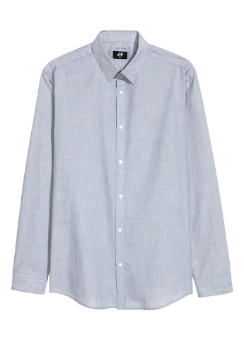 Серо-голубой классическая рубашка меланж H&M