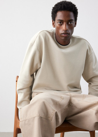 Кремовий світшот H&M однотонний без декору (365968306)