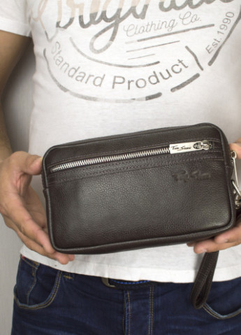 Клатч чоловічий шкіряний (барсетка) B11 коричневий Tom Stone (211195913)