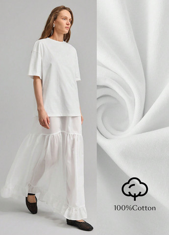 Білий літній комплект (футболка, сукня) SHEIN