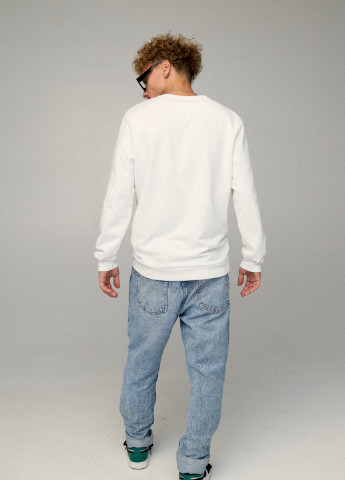 Белый свитшот мужской basic /no flis/ YAPPI рисунок (251791353)