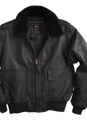Черная демисезонная кожаная летная куртка g-1 leather jacket mlg21210p1 (black) Alpha Industries