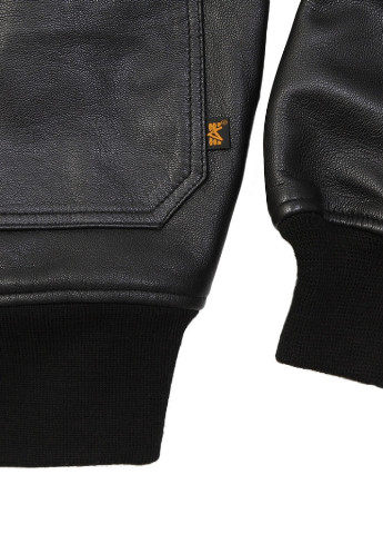 Чорна демісезонна шкіряна льотна куртка g-1 leather jacket mlg21210p1 (black) Alpha Industries