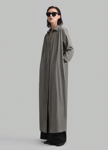 Сіра кежуал сукня сукня-сорочка SHEIN однотонна