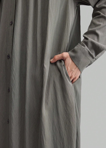 Сіра кежуал сукня сукня-сорочка SHEIN однотонна