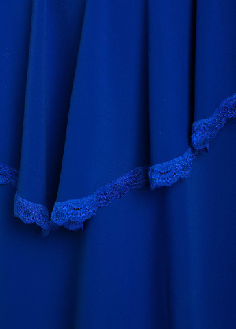 Серо-голубое кэжуал платье с оборками девис электрик Tatiana однотонное