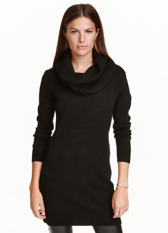 Черное кэжуал платье платье-свитер H&M