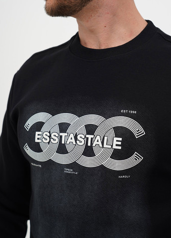 Черный свитшот Trend Collection надпись без декора (303730793)