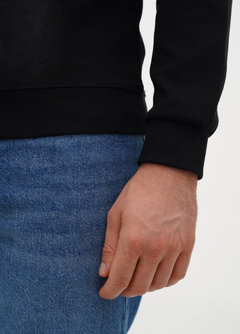 Черный свитшот Trend Collection надпись без декора (303730793)