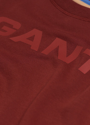 Gant свитшот надпись бордовый кэжуал трикотаж, хлопок