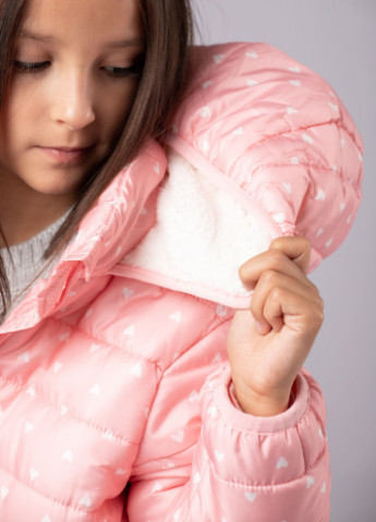 Розовая демисезонная флисовая демисезонная куртка для девочки MDM