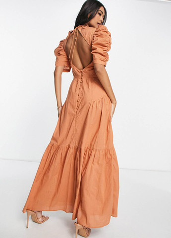 Світло-коричнева кежуал сукня з відкритою спиною Asos однотонна