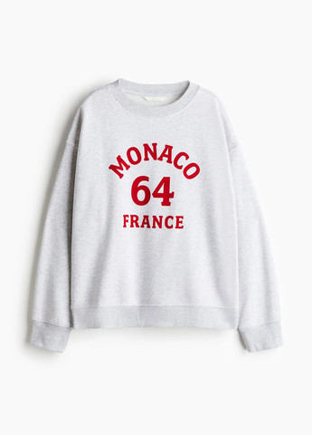 Світло-сірий світшот H&M напис без декору (362050185)