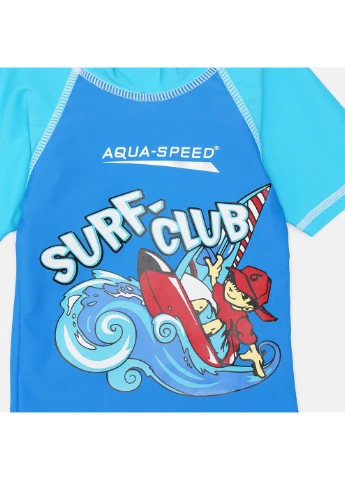 Футболка для плаванья SURF-CLUB T-SHIRT 2022 383-02 110 см Синий/Голубой (5908217620224) Aqua Speed (254296009)