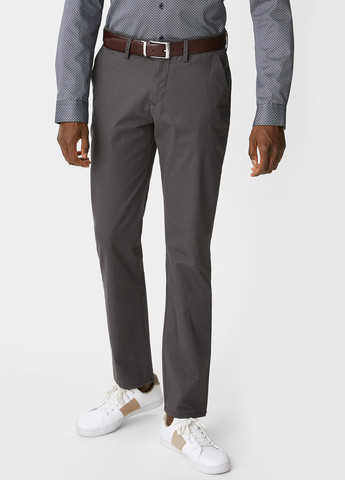 Серые кэжуал демисезонные чиносы брюки C&A