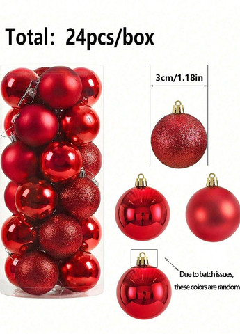 Елочная игрушка (24 шт.), 3 см SHEIN (331536436)