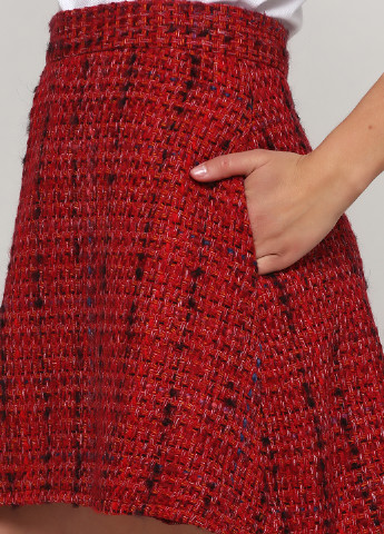 Красная кэжуал с абстрактным узором юбка Kristina Mamedova а-силуэта (трапеция)