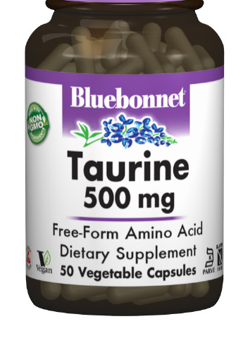Таурин 500мг,, 50 гелевых капсул Bluebonnet Nutrition (228292476)