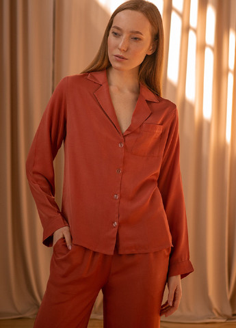 Терракотовая всесезон пижама (рубашка, брюки) рубашка + брюки Forly