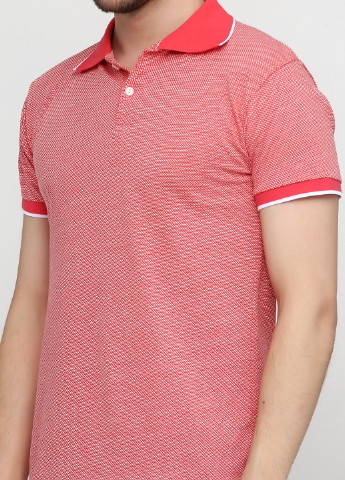 Бледно-красная футболка-поло для мужчин Chiarotex с геометрическим узором