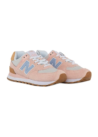 Кроссовки 574 Textile New Balance розовые демисезоны (256006789)