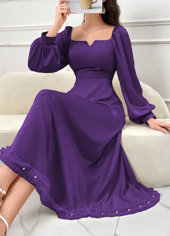 Фіолетова вечірня сукня кльош SHEIN однотонна