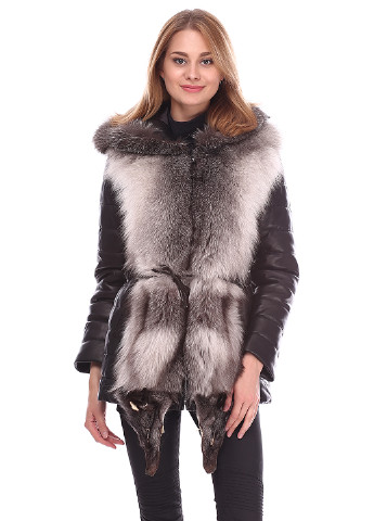 Черная зимняя куртка кожаная Morex Pelle