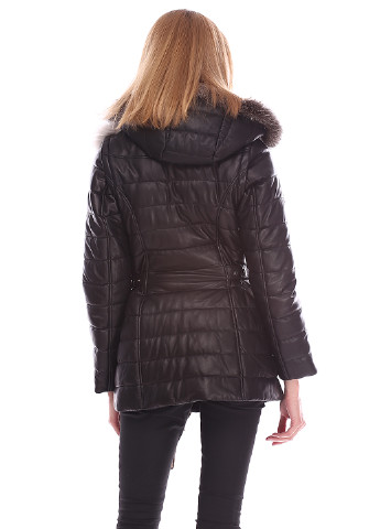 Черная зимняя куртка кожаная Morex Pelle
