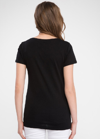 Черная летняя футболка для беременных DeFacto