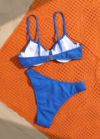 Синій літній купальник (ліф, трусики) бікіні, роздільний SHEIN