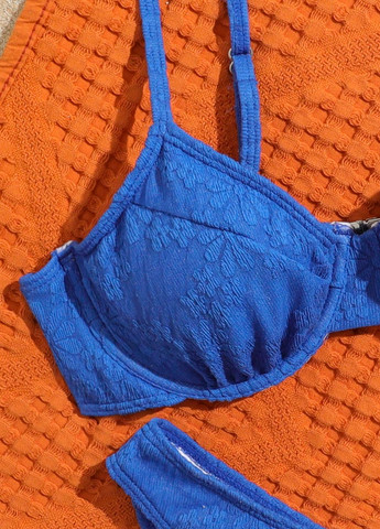 Синій літній купальник (ліф, трусики) бікіні, роздільний SHEIN