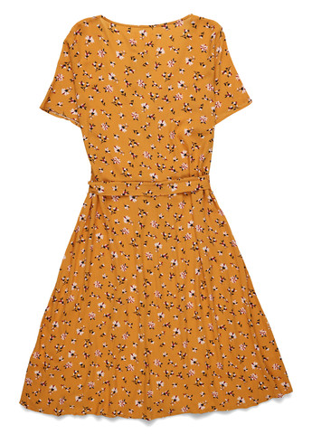 Гірчична кежуал сукня кльош Twintip з квітковим принтом