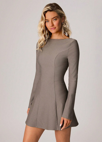 Сіра кежуал сукня кльош SHEIN однотонна