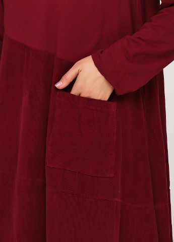 Бордовое кэжуал платье а-силуэт Made in Italy однотонное