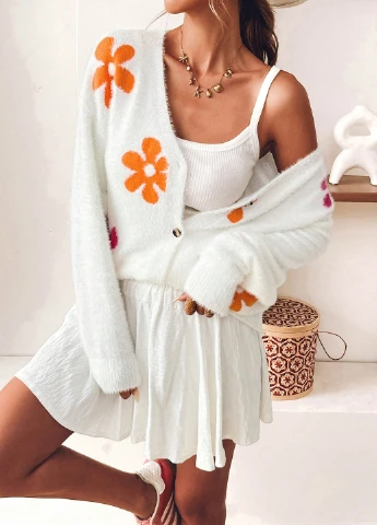 Белый демисезонный кардиган SHEIN