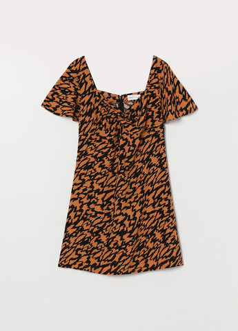 Коричнева кежуал сукня Lefties з абстрактним візерунком